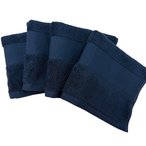 Lauren Ralph Lauren Wescott Washcloths Set of 4 Club Navy NWT - Picture 3 of 6